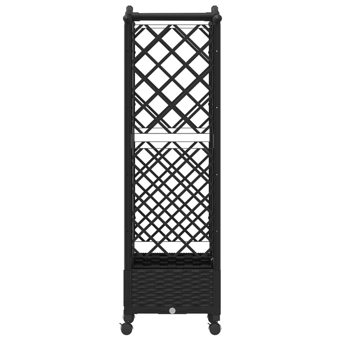 Pat Ridicat cu Trellis și Acoperiș Negru 124 x 40 x 129 cm PP WALTI