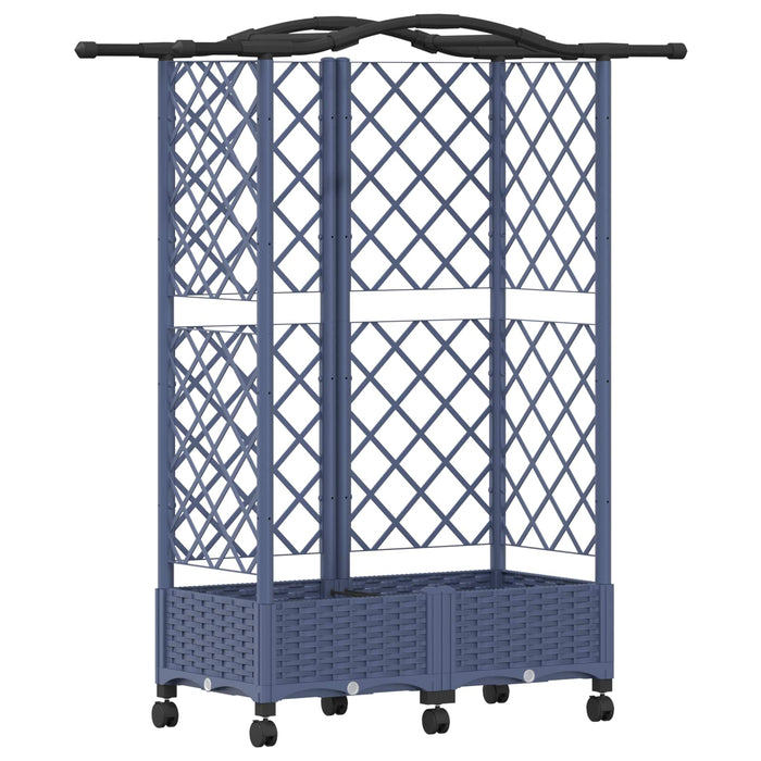 Pat Ridicat cu Trellis și Acoperiș Gri 124 x 40 x 129 cm PP WALTI
