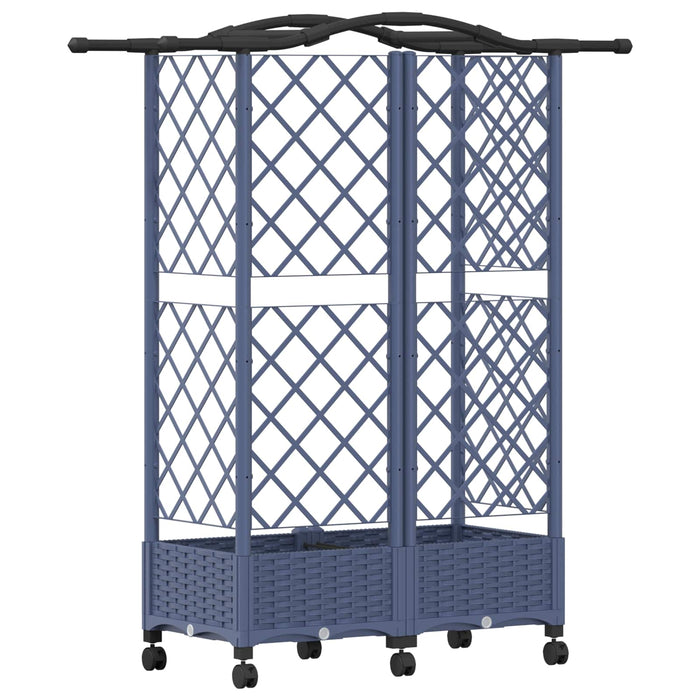 Pat Ridicat cu Trellis și Acoperiș Gri 124 x 40 x 129 cm PP WALTI