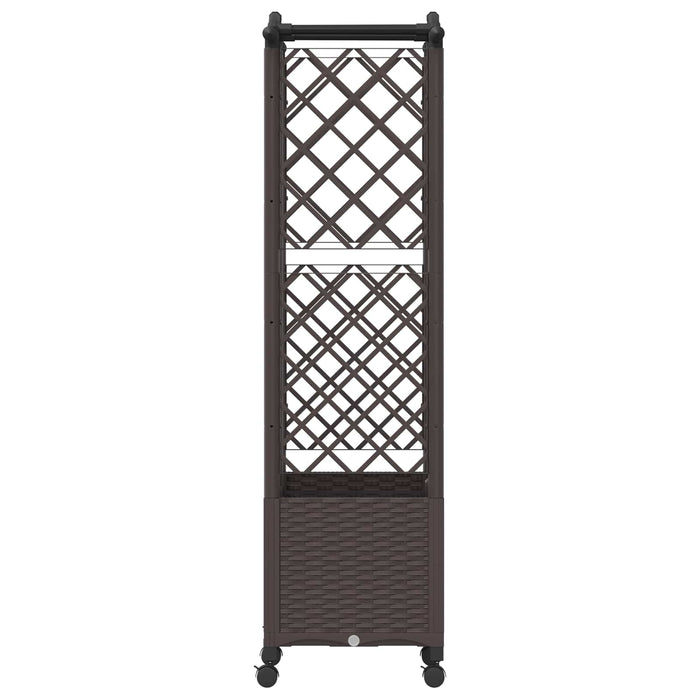 Pat Ridicat cu Trellis și Acoperiș Maro 122 x 40 x 144 cm PP WALTI