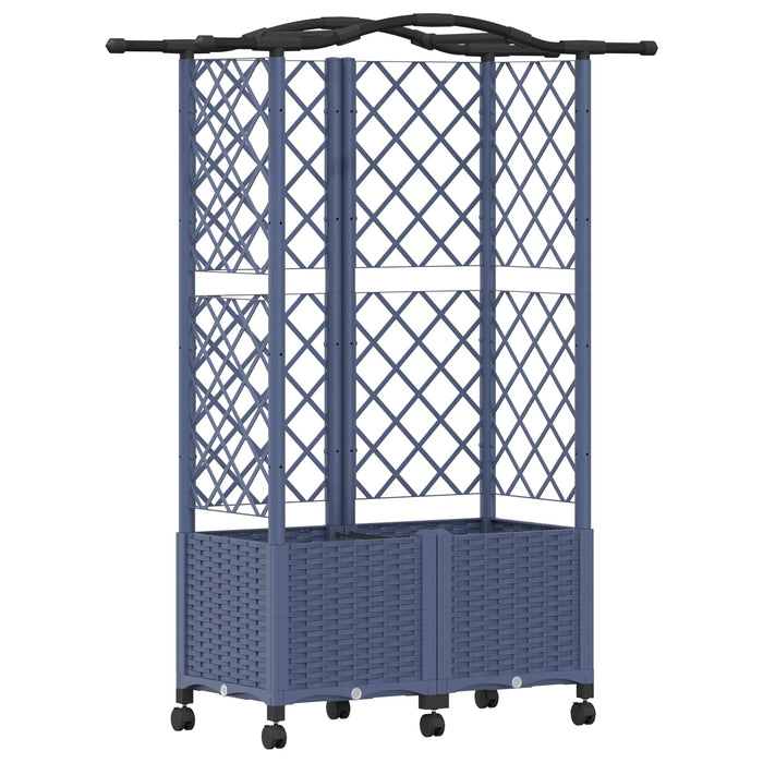 Pat Ridicat cu Trellis și Acoperiș Gri 122 x 40 x 144 cm PP WALTI