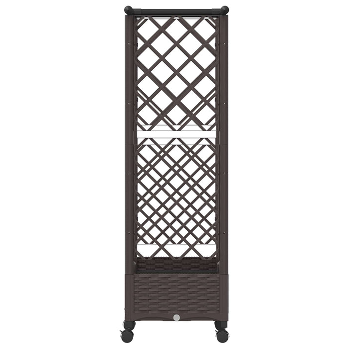 Pat Ridicat cu Trellis și Acoperiș Maro 122,5 x 40 x 127 cm PP WALTI