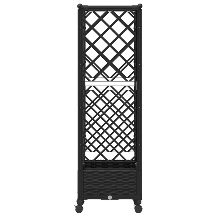 Pat Ridicat cu Trellis și Acoperiș Negru 122,5 x 40 x 127 cm PP WALTI
