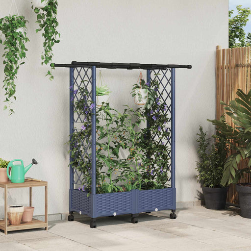 Pat Ridicat cu Trellis și Acoperiș Gri 122,5 x 40 x 127 cm PP - WALTI WALTI