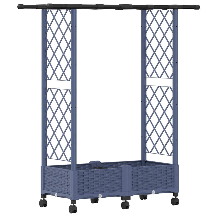 Pat Ridicat cu Trellis și Acoperiș Gri 122,5 x 40 x 127 cm PP WALTI