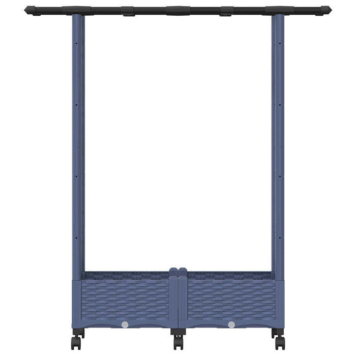 Pat Ridicat cu Trellis și Acoperiș Gri 122,5 x 40 x 127 cm PP WALTI
