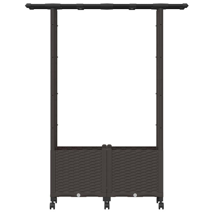 Pat Ridicat cu Trellis și Acoperiș Maro 124,5 x 40 x 142 cm PP WALTI