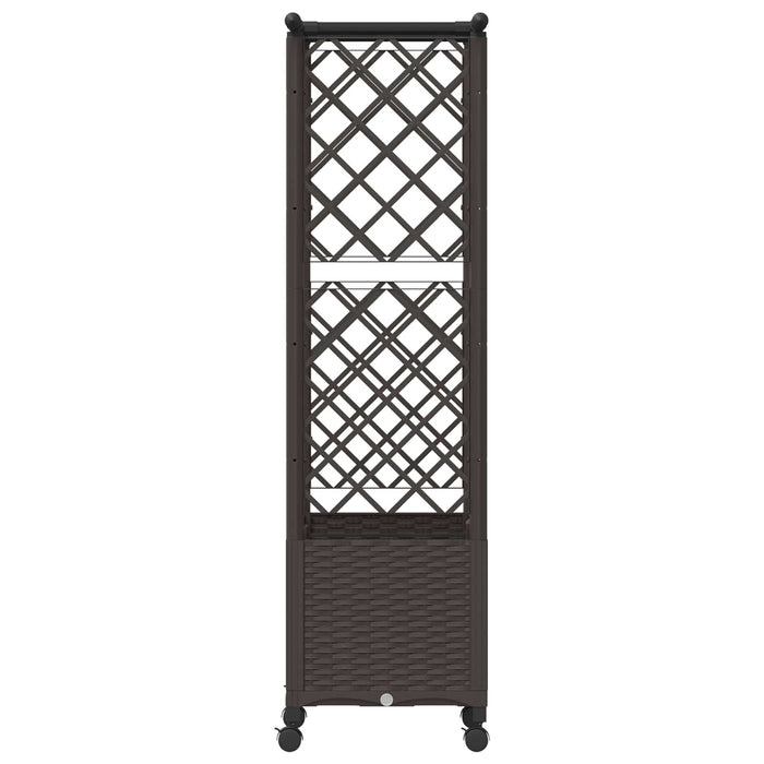 Pat Ridicat cu Trellis și Acoperiș Maro 124,5 x 40 x 142 cm PP WALTI
