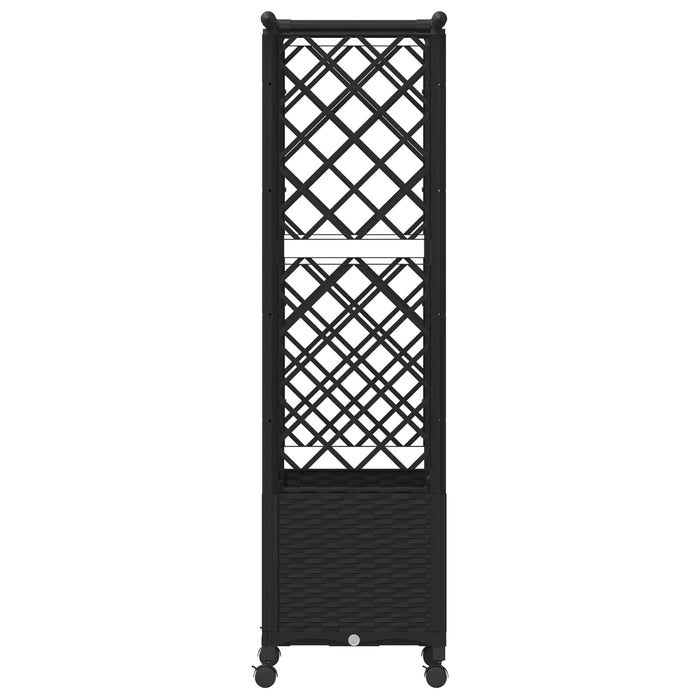 Pat Ridicat cu Trellis și Acoperiș Negru 124,5 x 40 x 142 cm PP WALTI