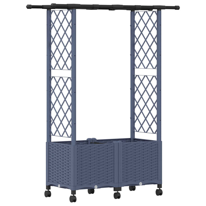 Pat Ridicat cu Trellis și Acoperiș Gri 124,5 x 40 x 142 cm PP WALTI