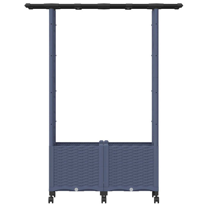 Pat Ridicat cu Trellis și Acoperiș Gri 124,5 x 40 x 142 cm PP WALTI