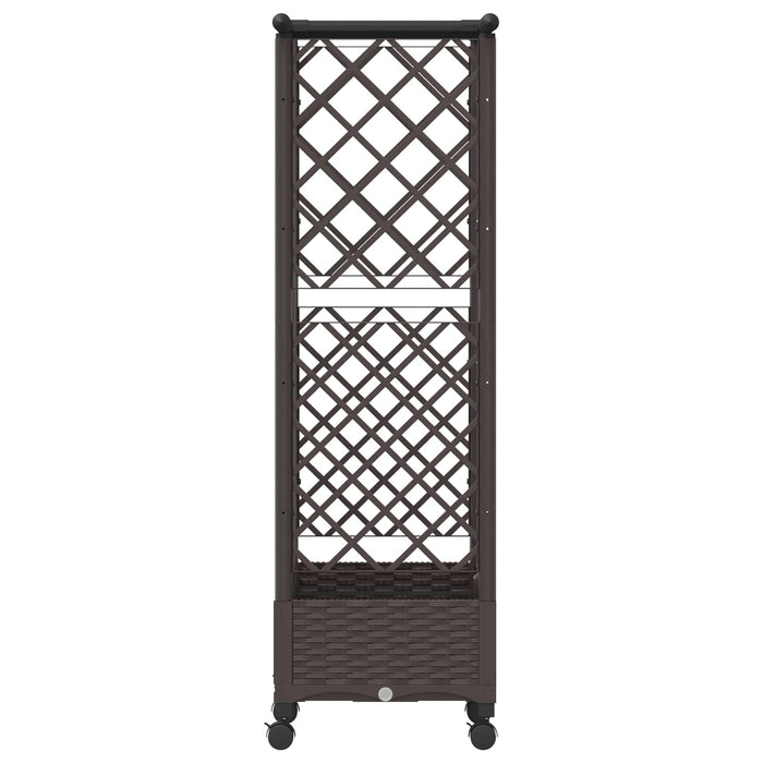 Pat Ridicat cu Trellis și Acoperiș Maro 124 x 40 x 127 cm PP WALTI
