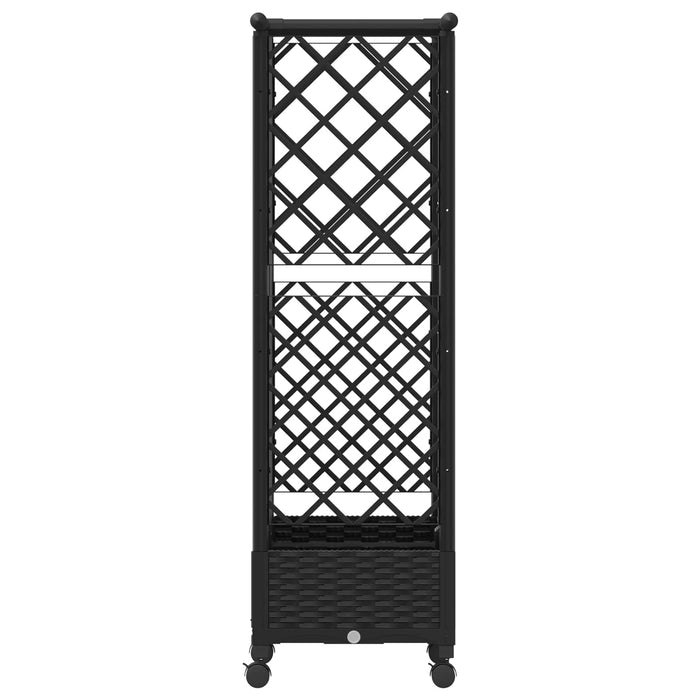 Pat Ridicat cu Trellis și Acoperiș Negru 124 x 40 x 127 cm PP WALTI