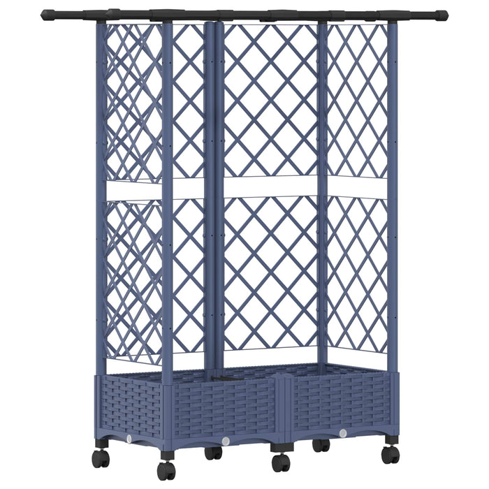 Pat Ridicat cu Trellis și Acoperiș Gri 124 x 40 x 127 cm PP WALTI