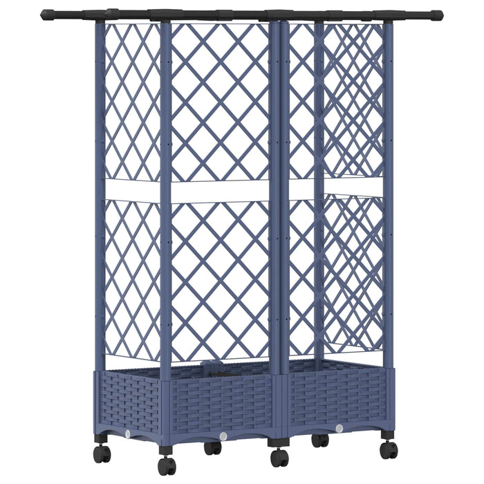 Pat Ridicat cu Trellis și Acoperiș Gri 124 x 40 x 127 cm PP WALTI