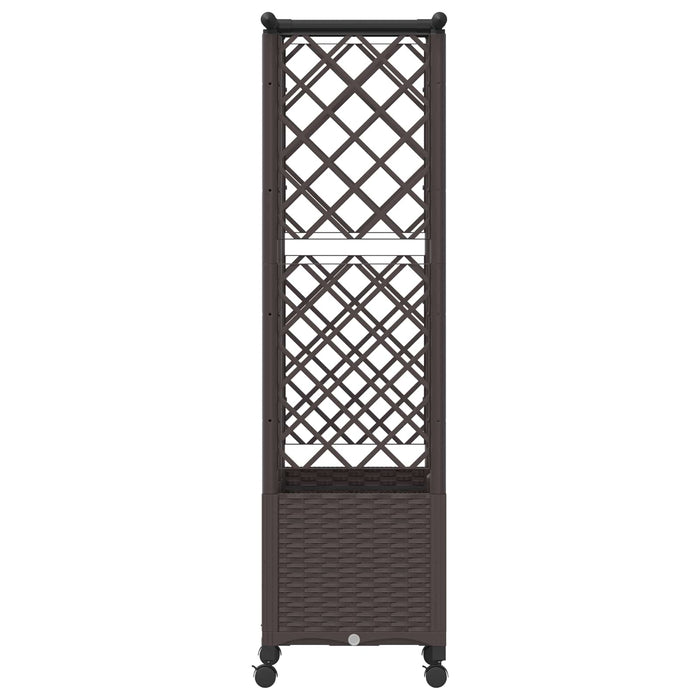 Pat Ridicat cu Trellis și Acoperiș Maro 124 x 40 x 142 cm PP WALTI