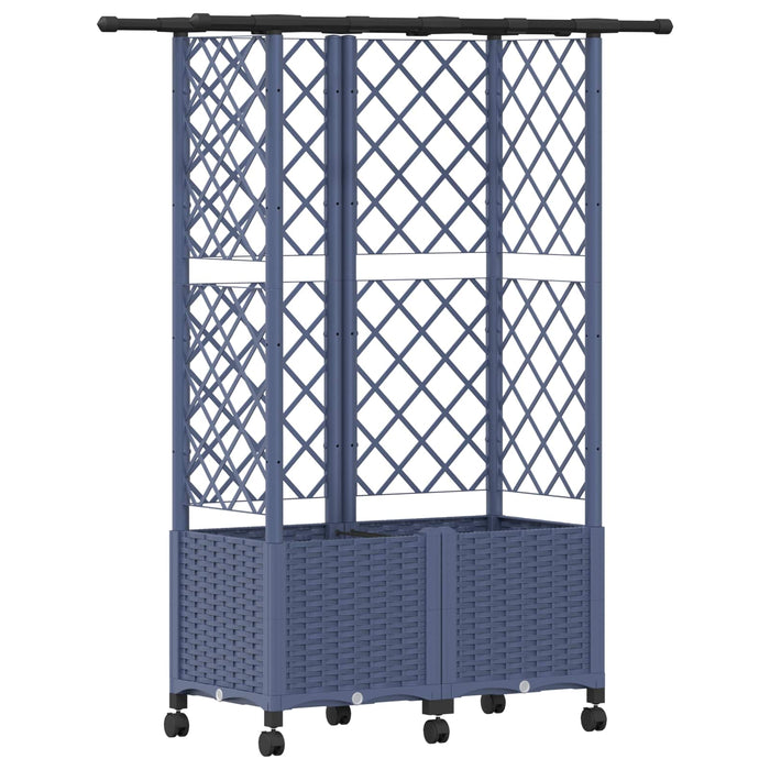 Pat Ridicat cu Trellis și Acoperiș Gri 124 x 40 x 142 cm PP WALTI