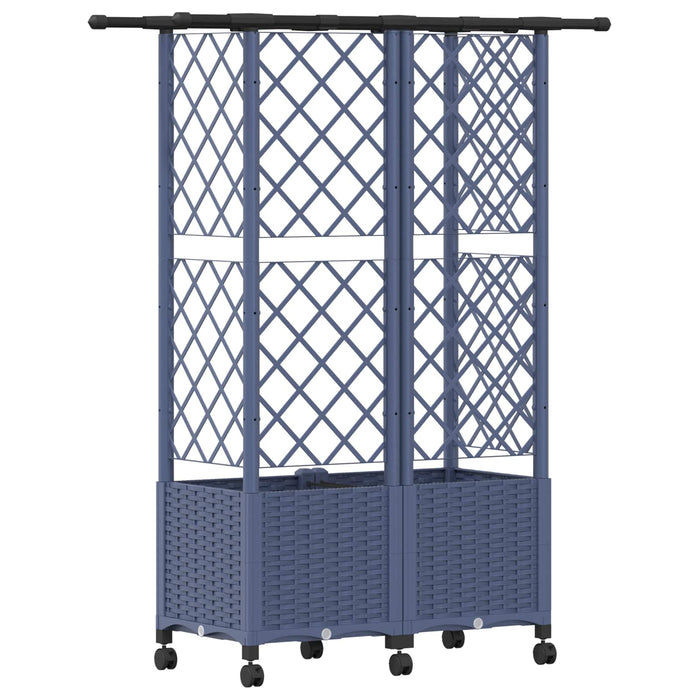Pat Ridicat cu Trellis și Acoperiș Gri 124 x 40 x 142 cm PP WALTI