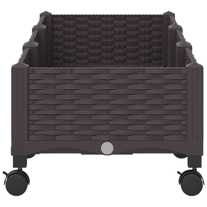 Ghiveci de grădină cu roți Maro 120 x 40 x 29 cm PP WALTI