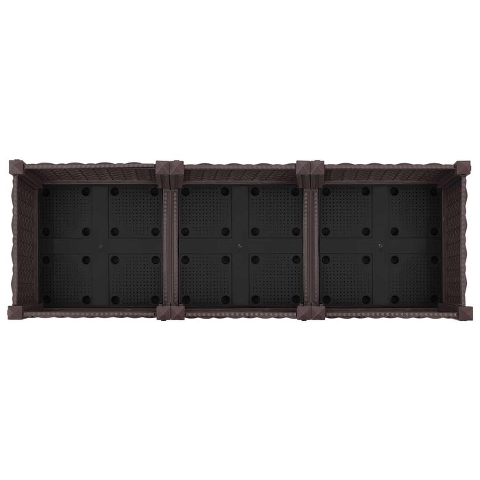 Ghiveci de grădină cu roți Maro 120 x 40 x 29 cm PP WALTI