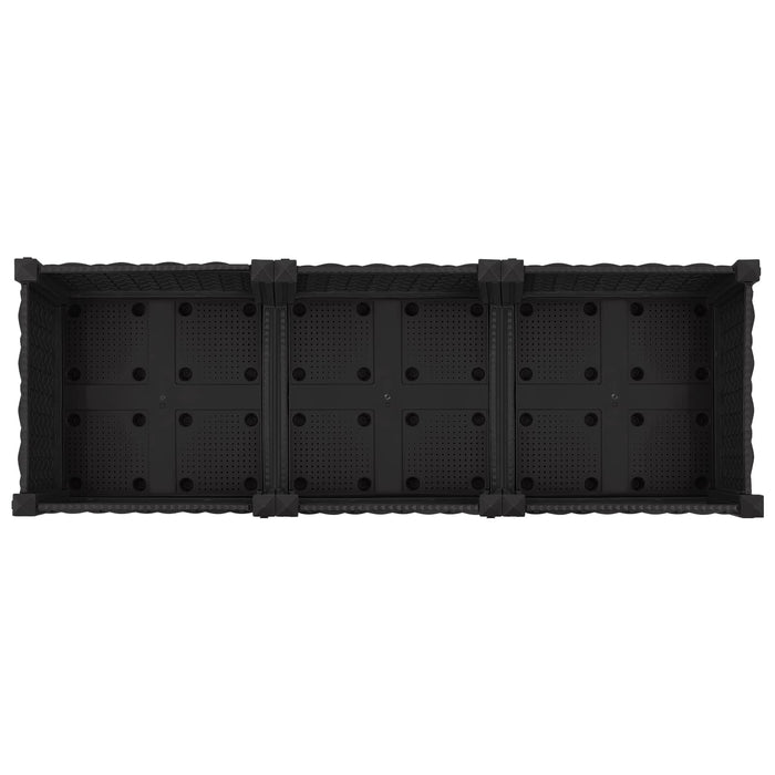 Ghiveci de grădină cu roți Negru 120 x 40 x 29 cm PP WALTI