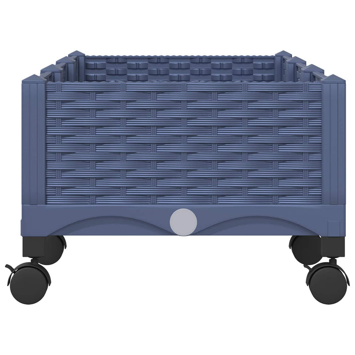 Ghiveci de grădină cu roți Gri Albastru 120 x 40 x 33 cm PP WALTI
