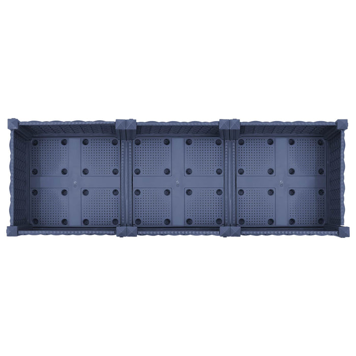 Ghiveci de grădină cu roți Gri Albastru 120 x 40 x 33 cm PP WALTI