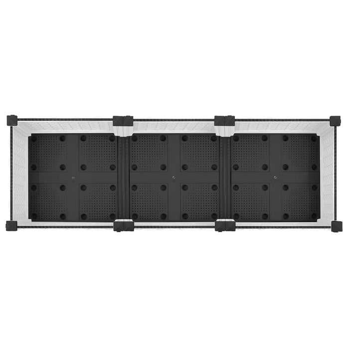 Ghiveci de grădină cu roți Alb 120 x 40 x 33 cm PP WALTI