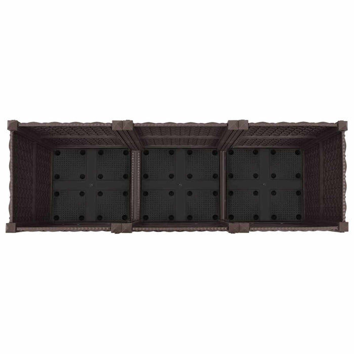Ghiveci de grădină cu roți Maro 120 x 40 x 44 cm PP WALTI