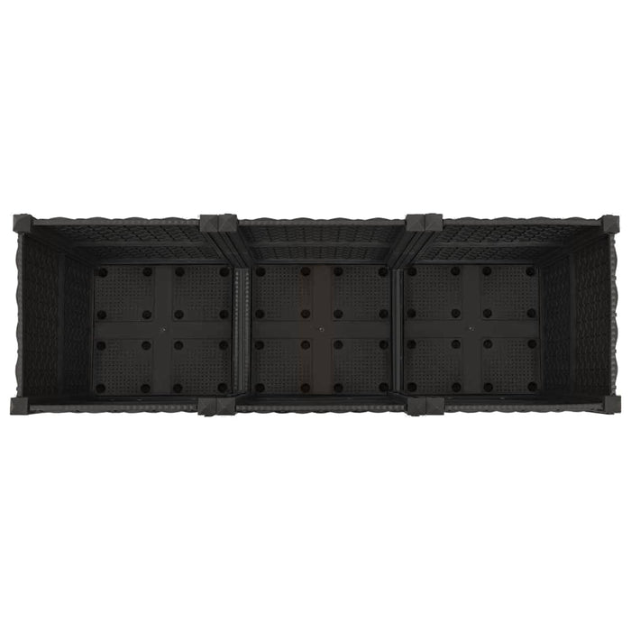 Ghiveci de grădină cu roți Negru 120 x 40 x 44 cm PP WALTI