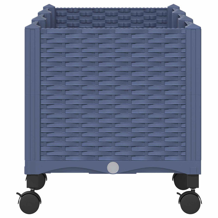 Ghiveci de grădină cu roți Gri Albastru 120 x 40 x 48 cm PP WALTI