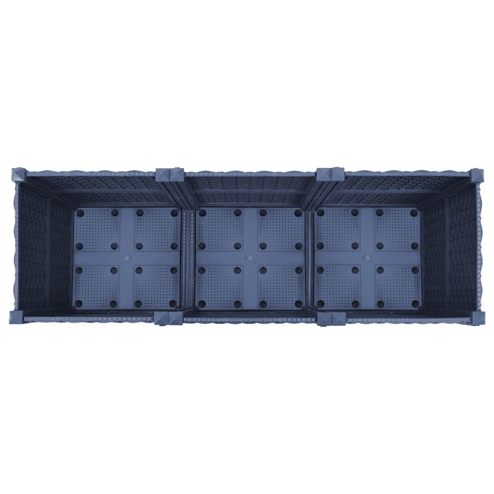 Ghiveci de grădină cu roți Gri Albastru 120 x 40 x 48 cm PP WALTI