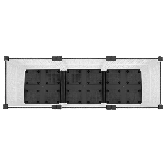 Ghiveci de grădină cu roți Alb 120 x 40 x 48 cm PP WALTI