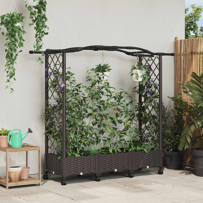 Pătuț ridicat cu trellis și roți Maro 169 x 40 x 129 cm PP WALTI