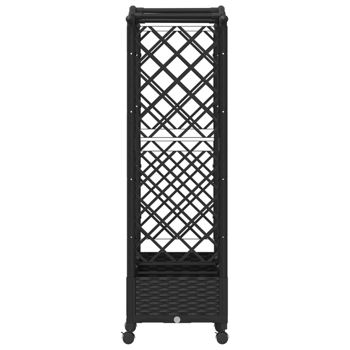 Pat Ridicat cu Trellis și Acoperiș Negru 169 x 40 x 129 cm PP WALTI