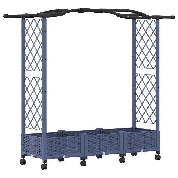 Pat Ridicat cu Trellis și Acoperiș Gri 169 x 40 x 129 cm PP WALTI