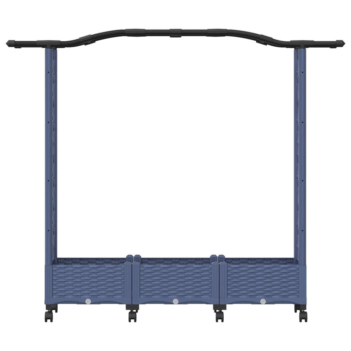 Pat Ridicat cu Trellis și Acoperiș Gri 169 x 40 x 129 cm PP WALTI