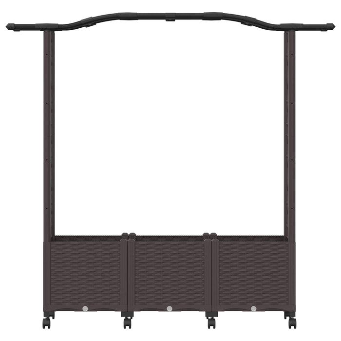 Pat Ridicat cu Trellis și Acoperiș Maro 164 x 40 x 144 cm PP WALTI
