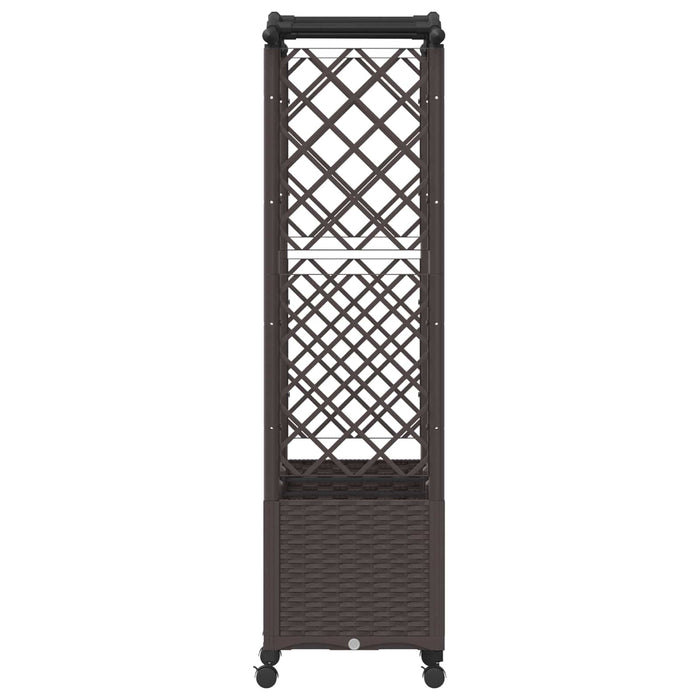 Pat Ridicat cu Trellis și Acoperiș Maro 164 x 40 x 144 cm PP WALTI