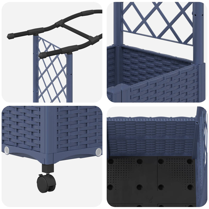 Pat Ridicat cu Trellis și Acoperiș Gri 164 x 40 x 144 cm PP WALTI