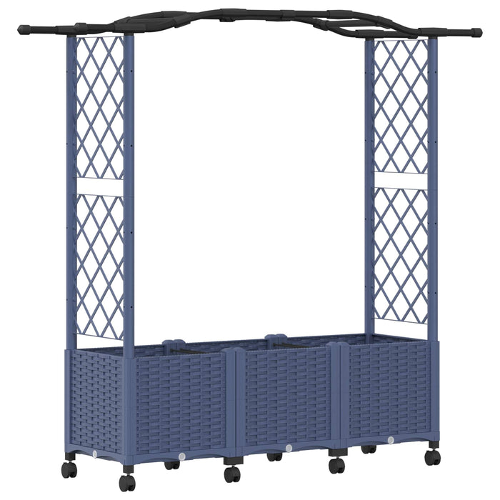 Pat Ridicat cu Trellis și Acoperiș Gri 164 x 40 x 144 cm PP WALTI