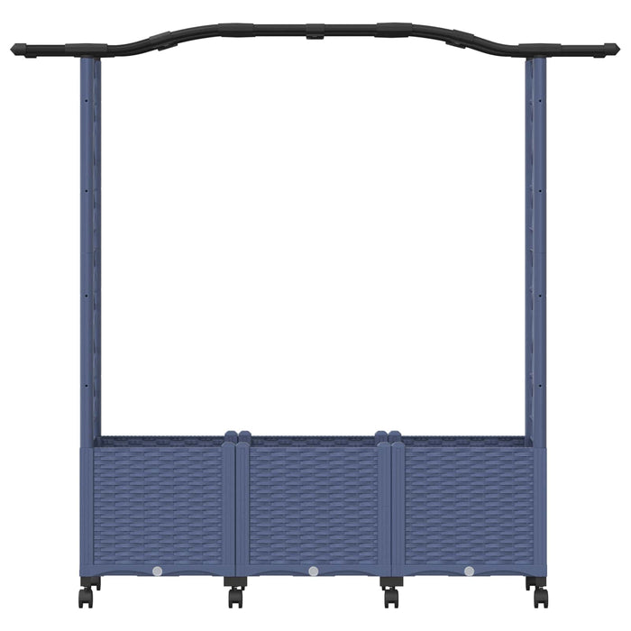 Pat Ridicat cu Trellis și Acoperiș Gri 164 x 40 x 144 cm PP WALTI