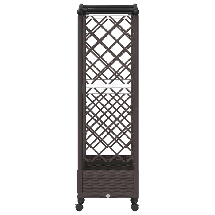 Pat Ridicat cu Trellis și Acoperiș Maro 163 x 40 x 129 cm PP WALTI