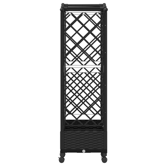 Pat Ridicat cu Trellis și Acoperiș Negru 163 x 40 x 129 cm PP WALTI