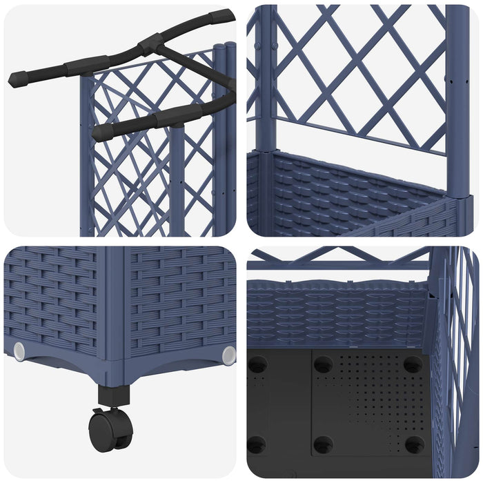 Pat Ridicat cu Trellis și Acoperiș Gri 163 x 40 x 129 cm PP WALTI