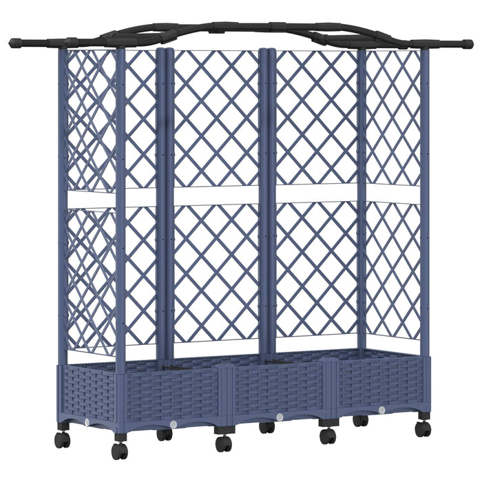Pat Ridicat cu Trellis și Acoperiș Gri 163 x 40 x 129 cm PP WALTI