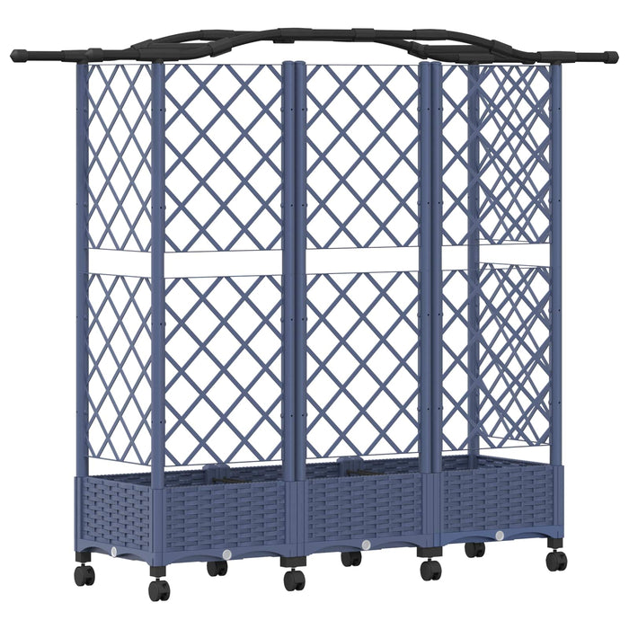 Pat Ridicat cu Trellis și Acoperiș Gri 163 x 40 x 129 cm PP WALTI