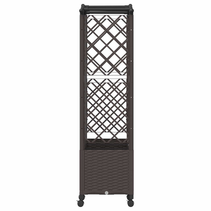 Pat Ridicat cu Trellis și Acoperiș Maro 163 x 40 x 144 cm PP - WALTI WALTI