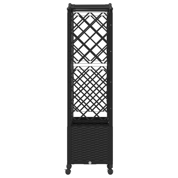 Pat Ridicat cu Trellis și Acoperiș Negru 163 x 40 x 144 cm PP - WALTI WALTI