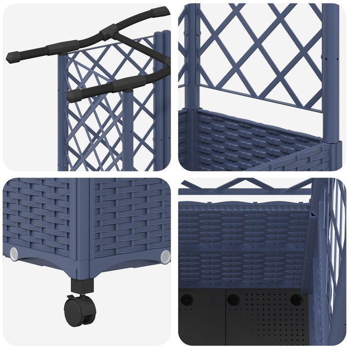 Pat Ridicat cu Trellis și Acoperiș Gri 163 x 40 x 144 cm PP - WALTI WALTI